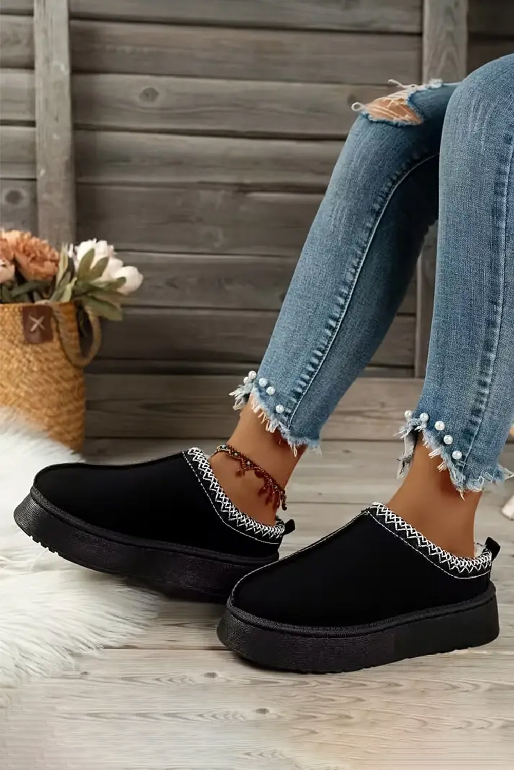 Jade Suede Plush Lined Snow Boots