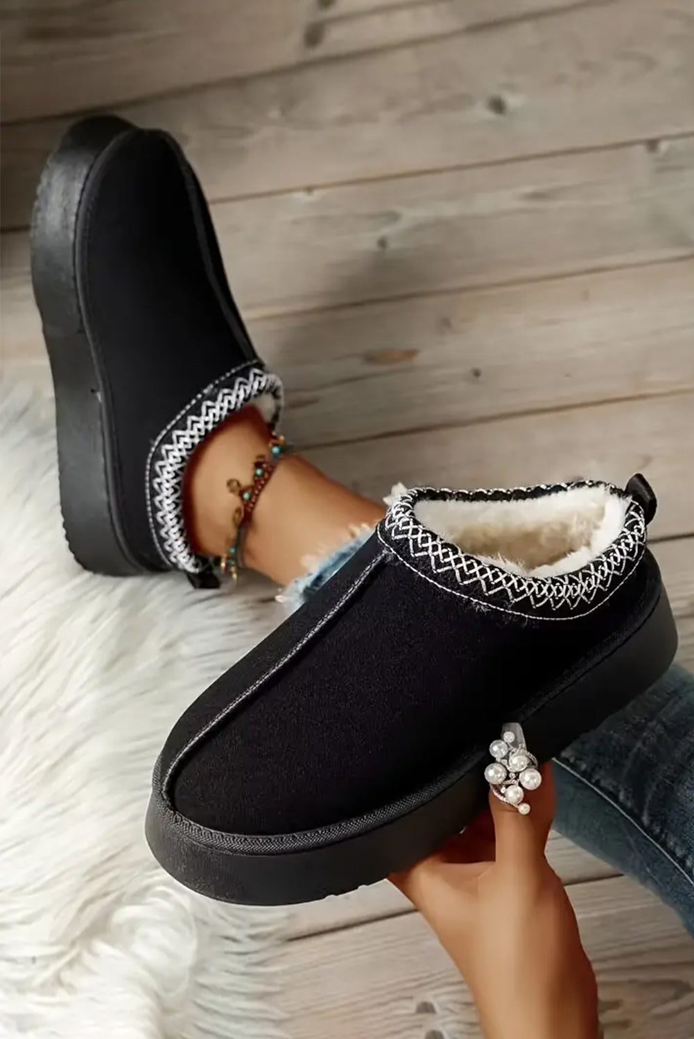 Jade Suede Plush Lined Snow Boots