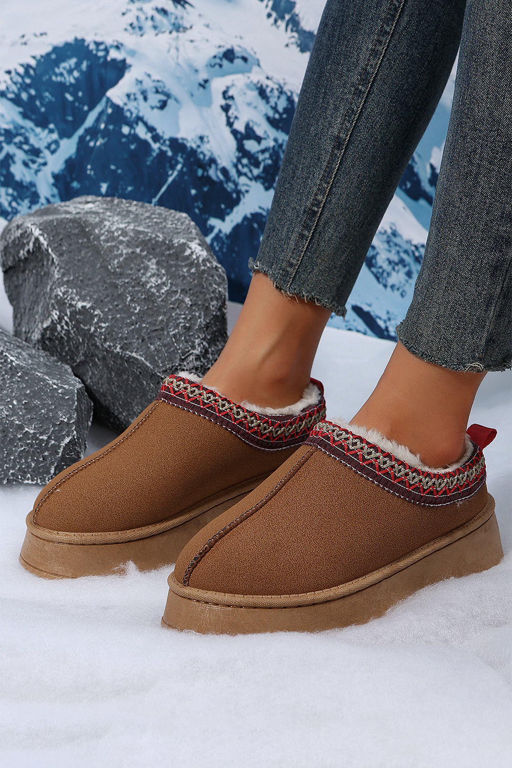 Jade Suede Plush Lined Snow Boots