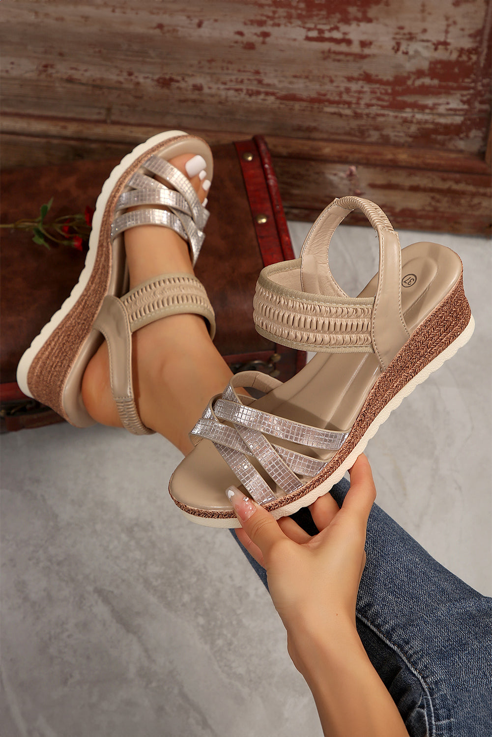 Violet Criss Cross Platform Sandals