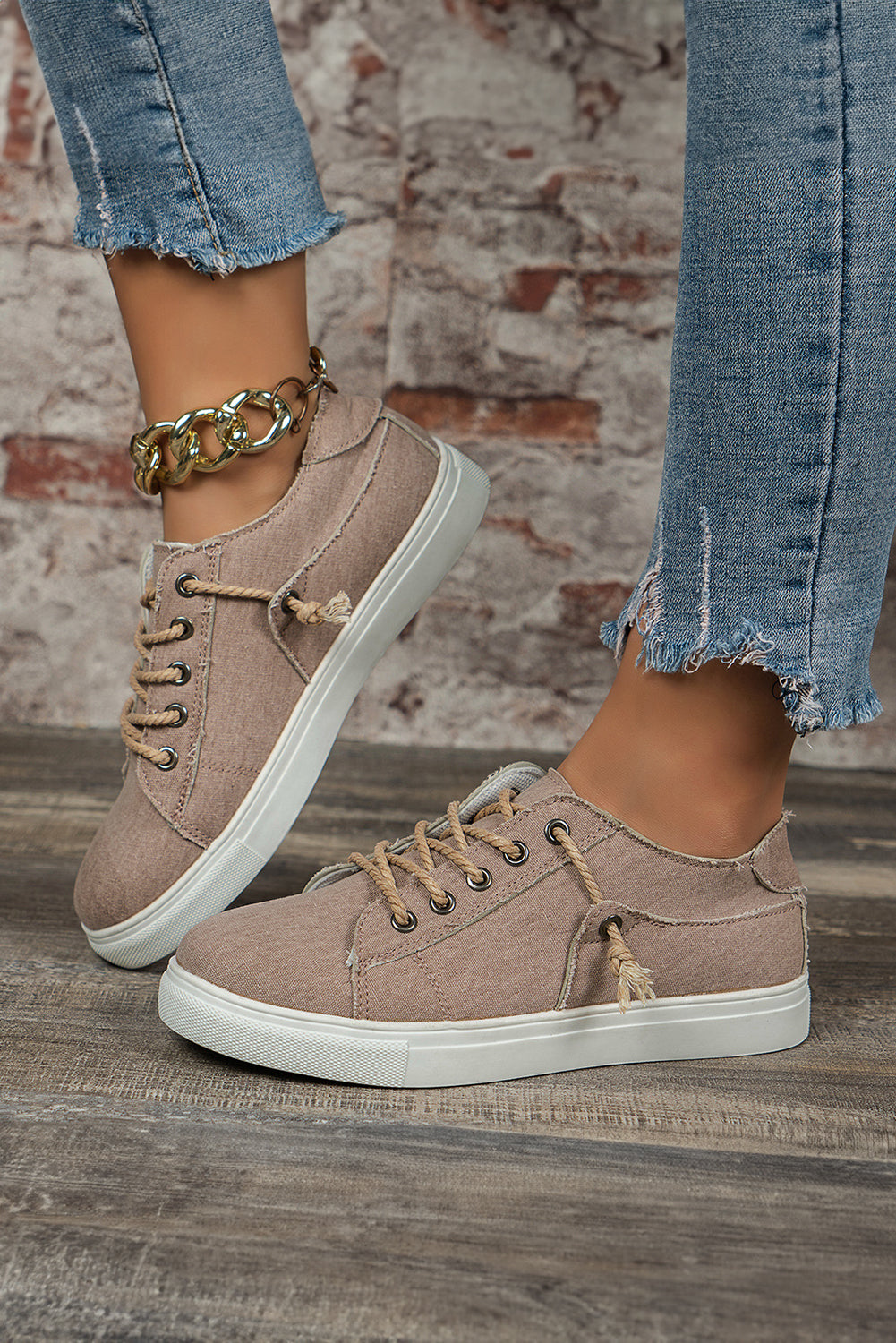 Mallory Criss Cross Slip On Canvas Flats