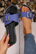 Buckled Strap Flat Chic Slippers
