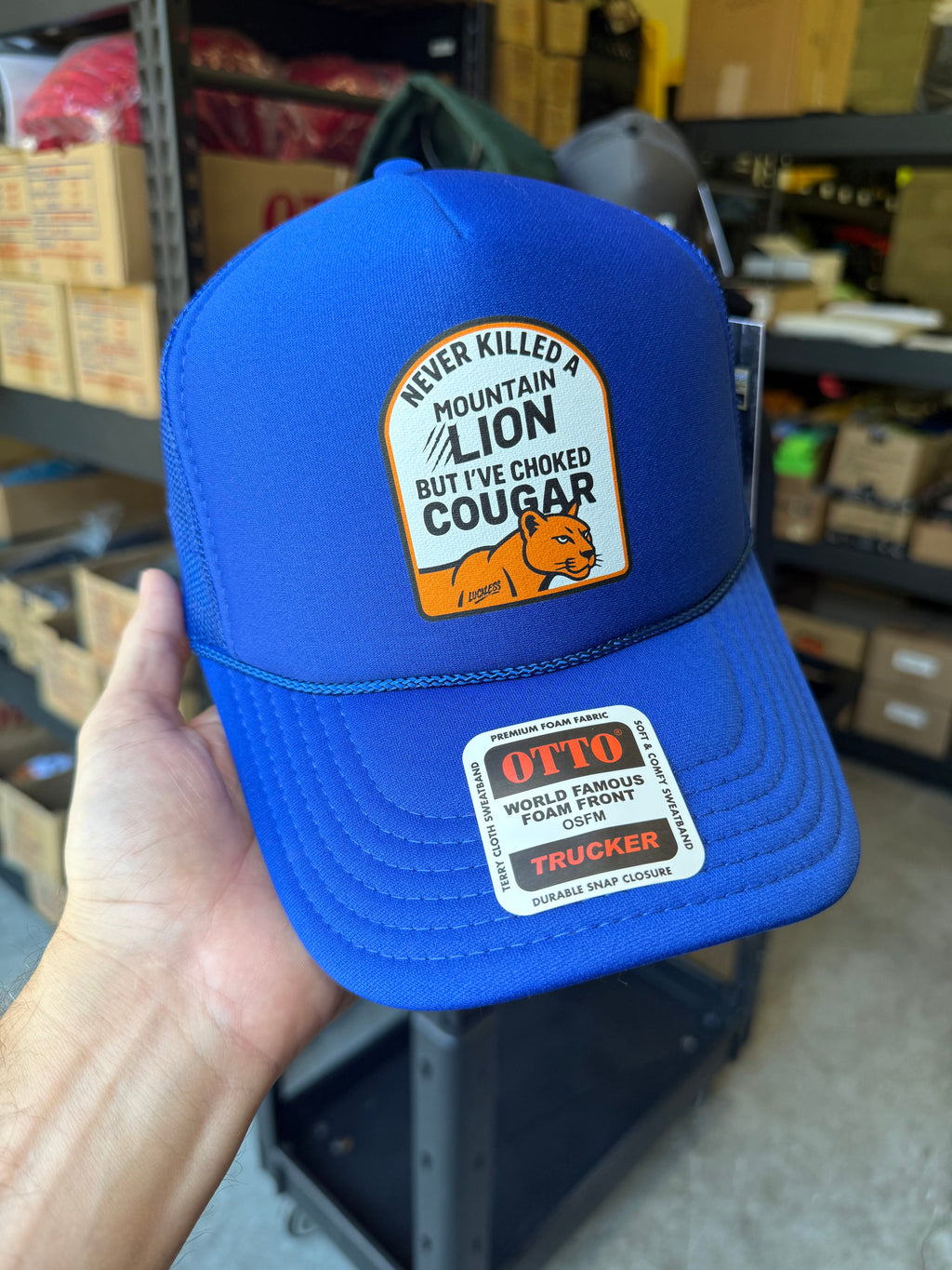 Never Killed A Mountain Lion But I've Choked A Cougar Trucker Hat