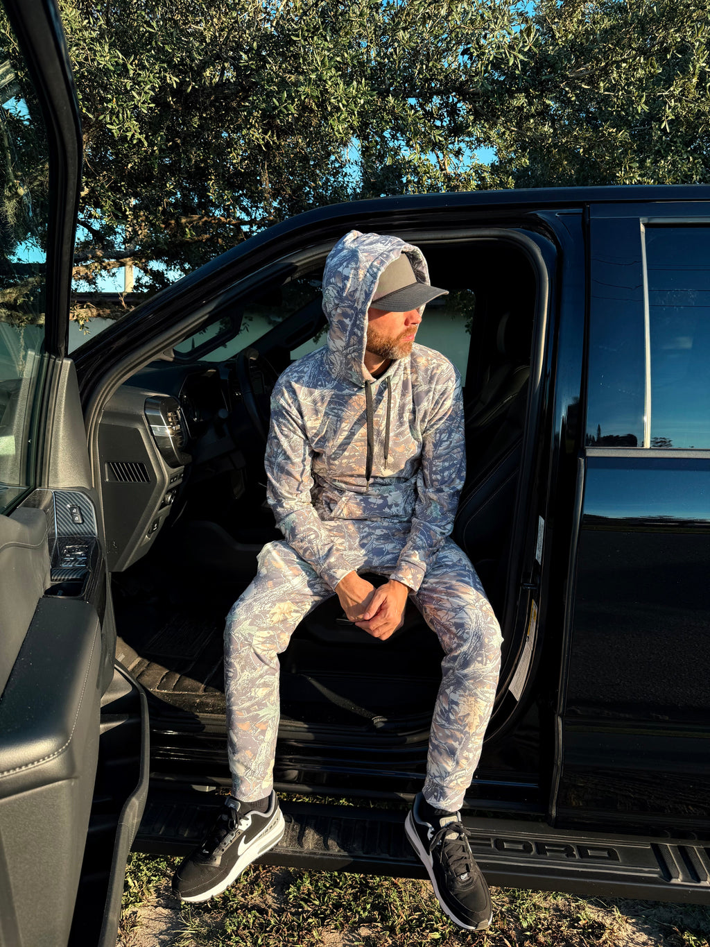 Faded Camo Wide String Hoodie