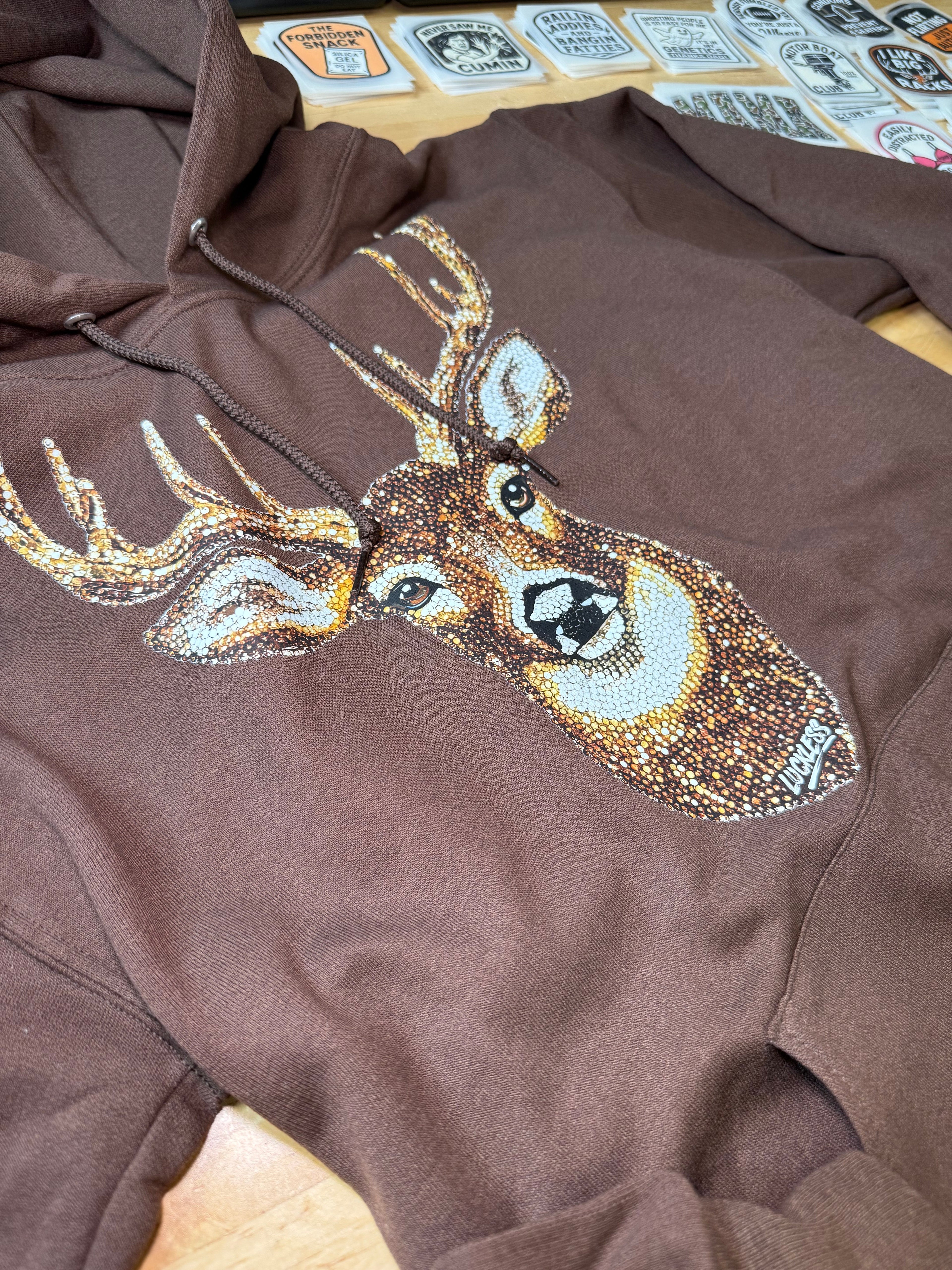 Faux Rhinestone Buck Hoodie