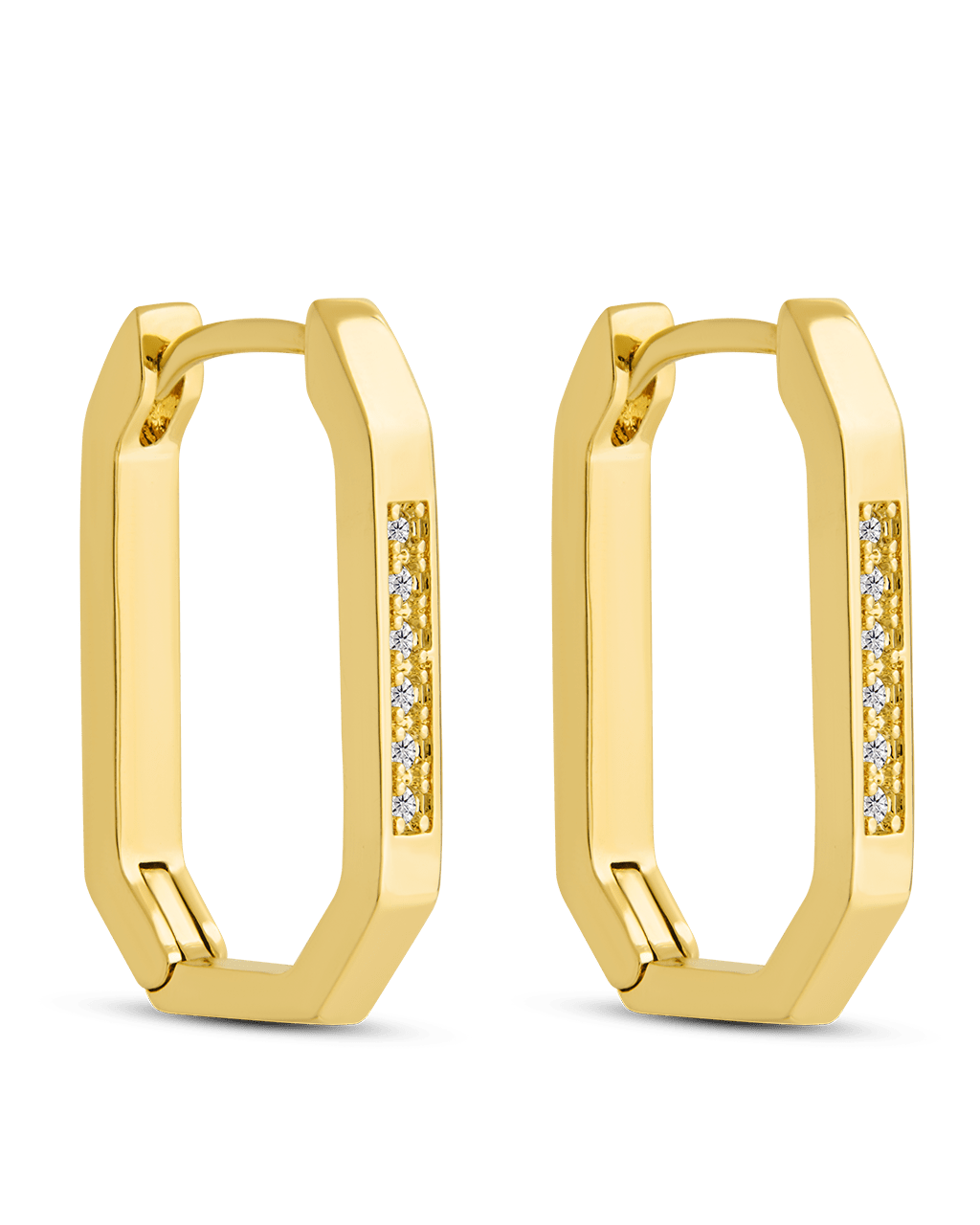 Aria Geometric CZ Micro Hoop Earrings