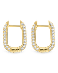 Francesca CZ Rectangular Hoop Earrings