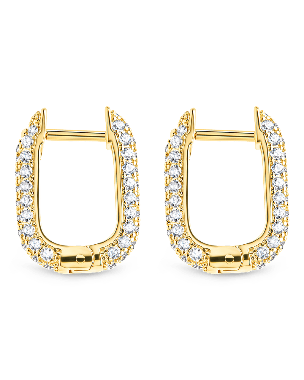 Francesca CZ Rectangular Hoop Earrings
