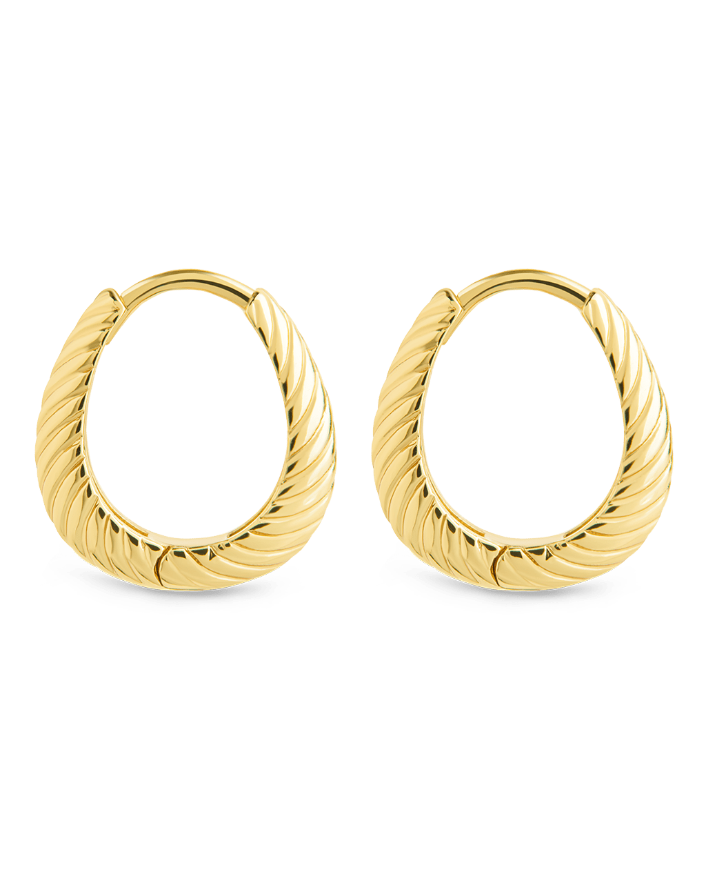 Fairley Oval Textured Micro Hoops