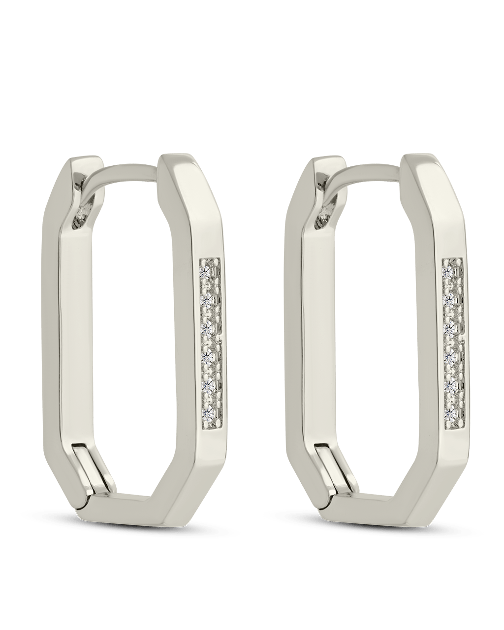 Aria Geometric CZ Micro Hoop Earrings