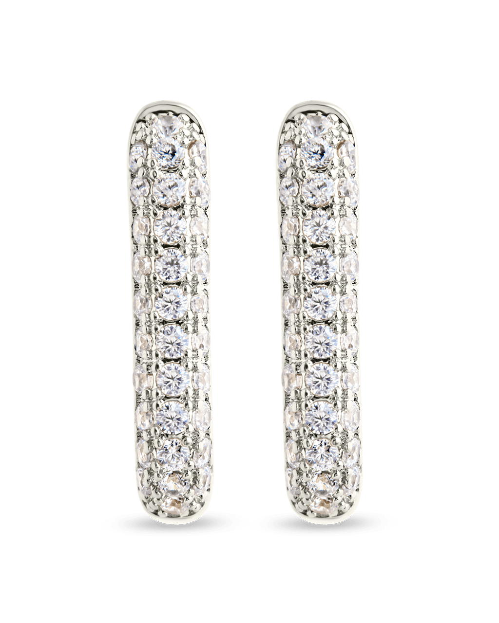 Francesca CZ Rectangular Hoop Earrings