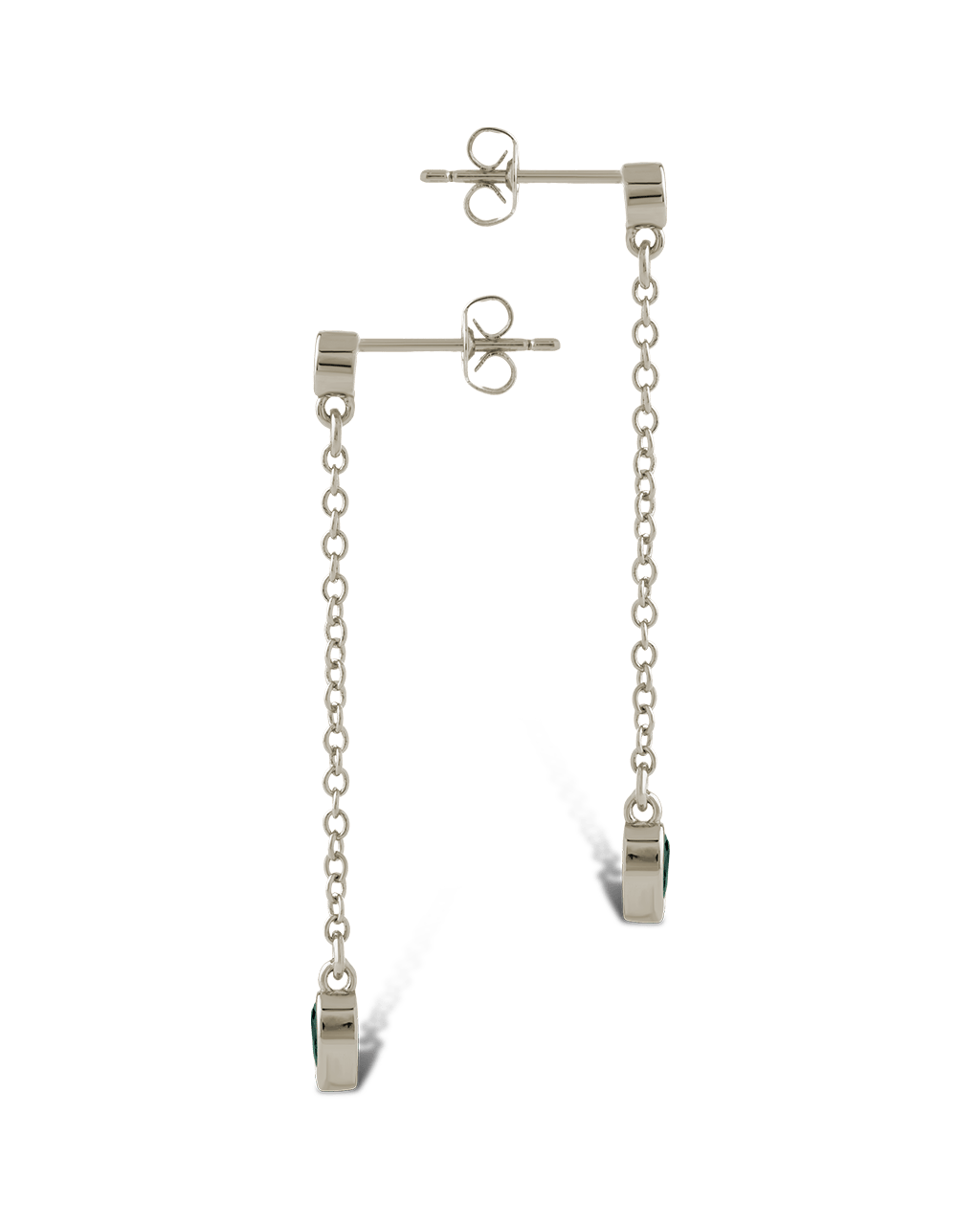 Delicate Chain Link CZ Drop Earrings
