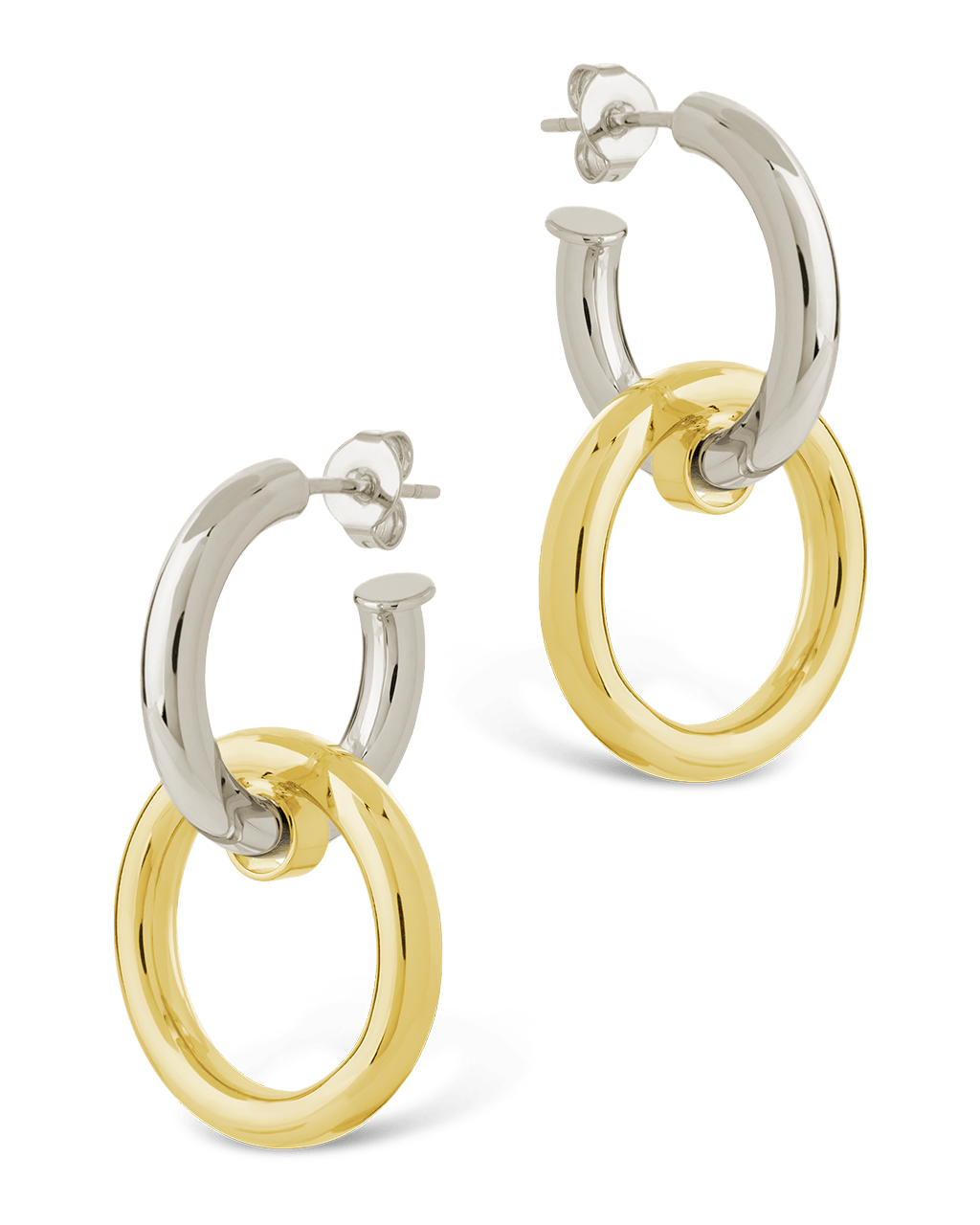 Jemma Two-Tone Double Circle Earrings