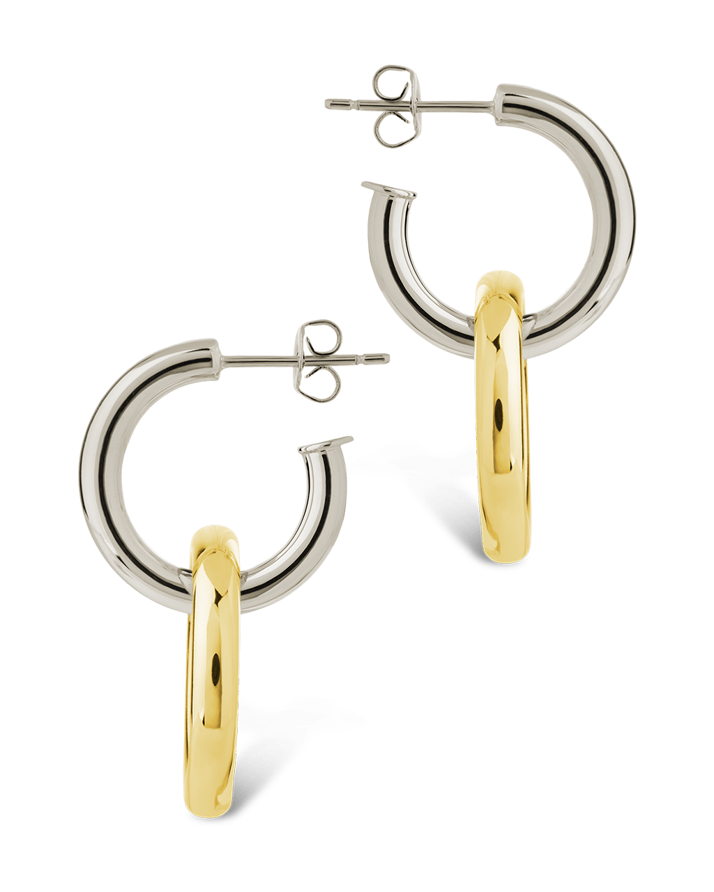 Jemma Two-Tone Double Circle Earrings