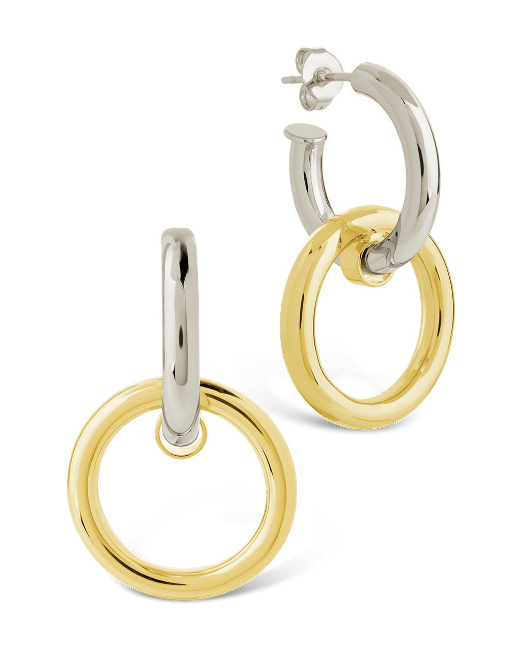 Jemma Two-Tone Double Circle Earrings