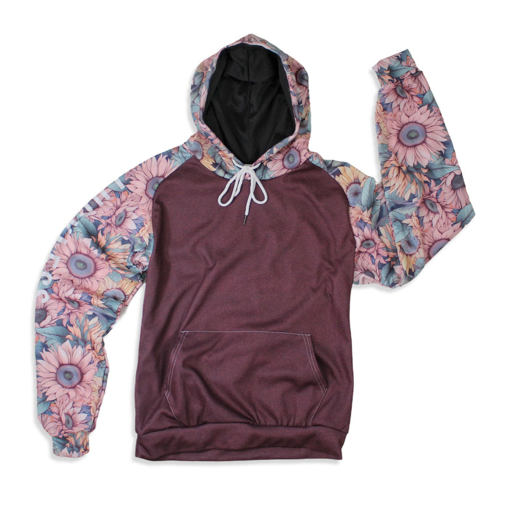 Soft Floral Poppy Heavy Fleece Raglan Hoodie