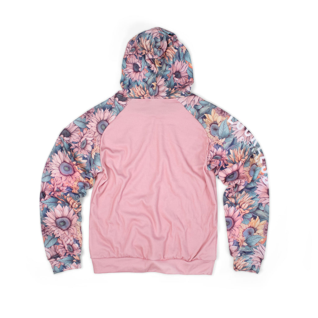 Heavy Fleece Raglan Hoodie | Soft Floral Rose