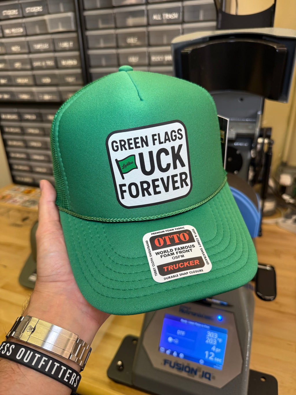 Green Flags Fuck Forever Trucker Hat