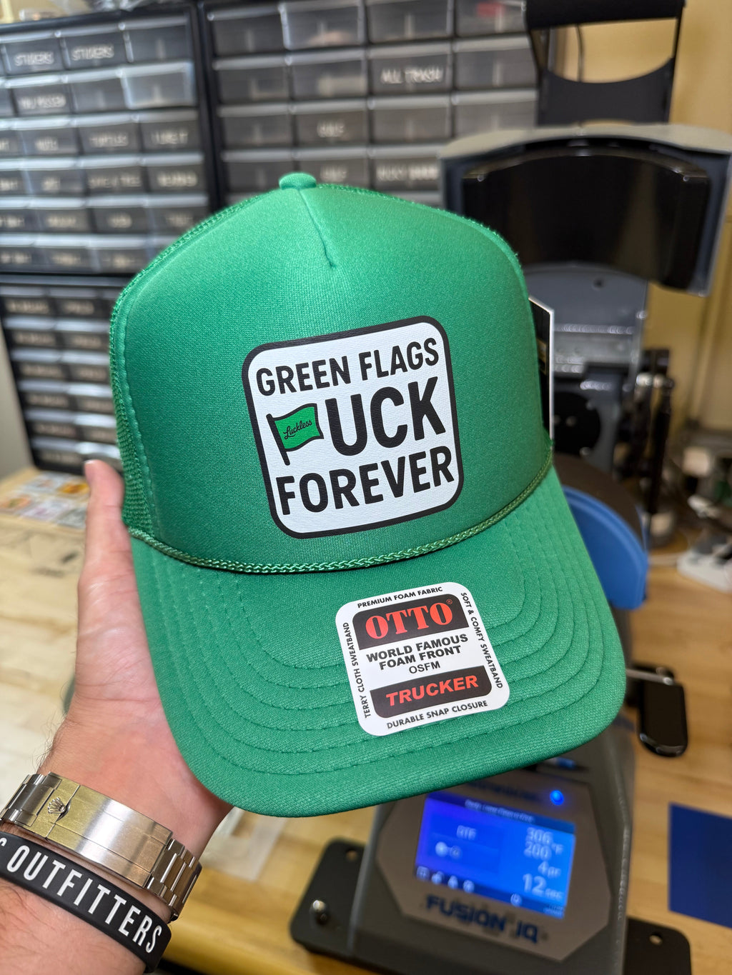 Green Flags Fuck Forever Trucker Hat