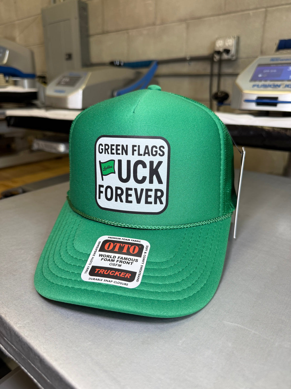 Green Flags Fuck Forever Trucker Hat