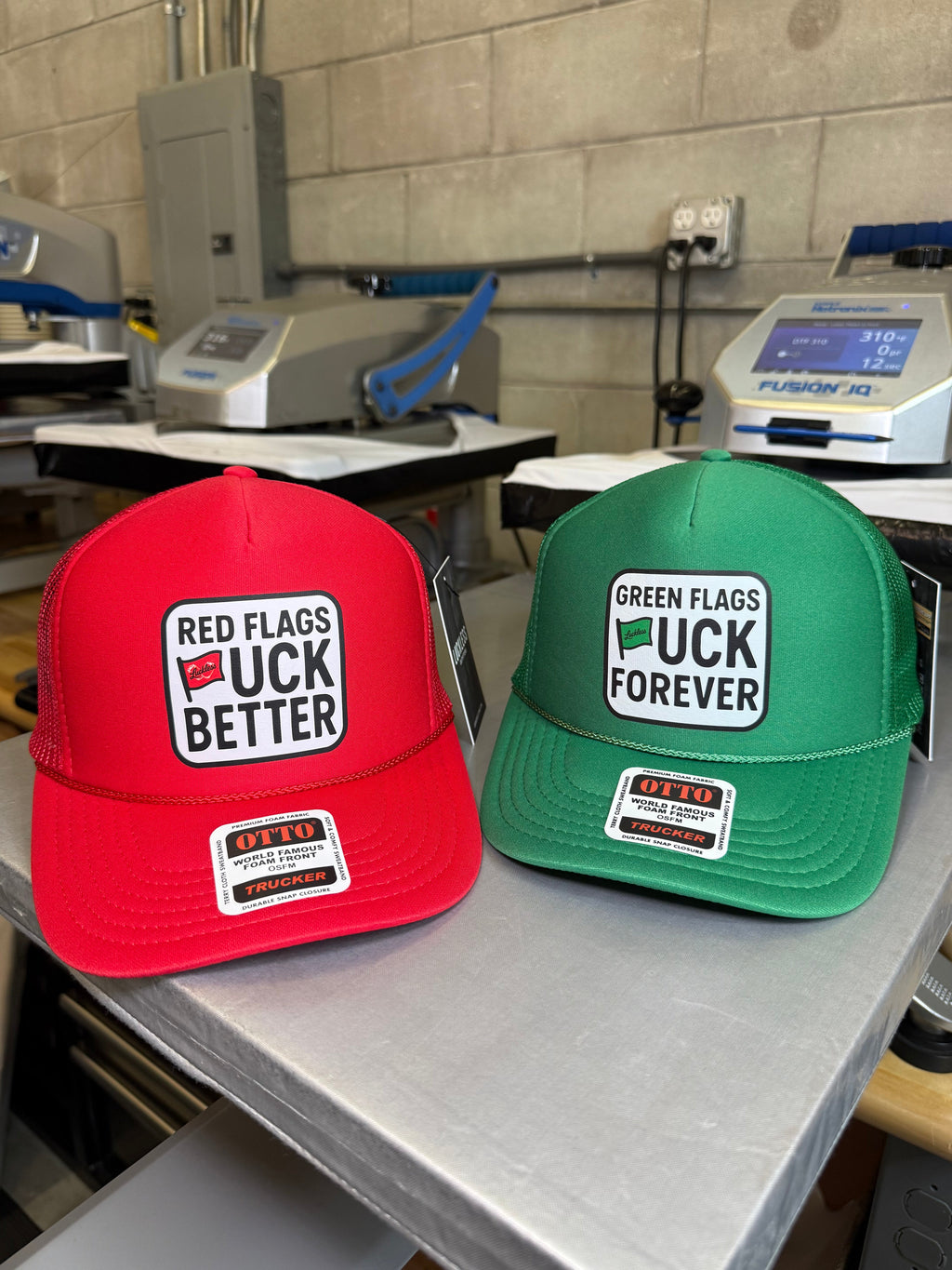 Green Flags Fuck Forever Trucker Hat