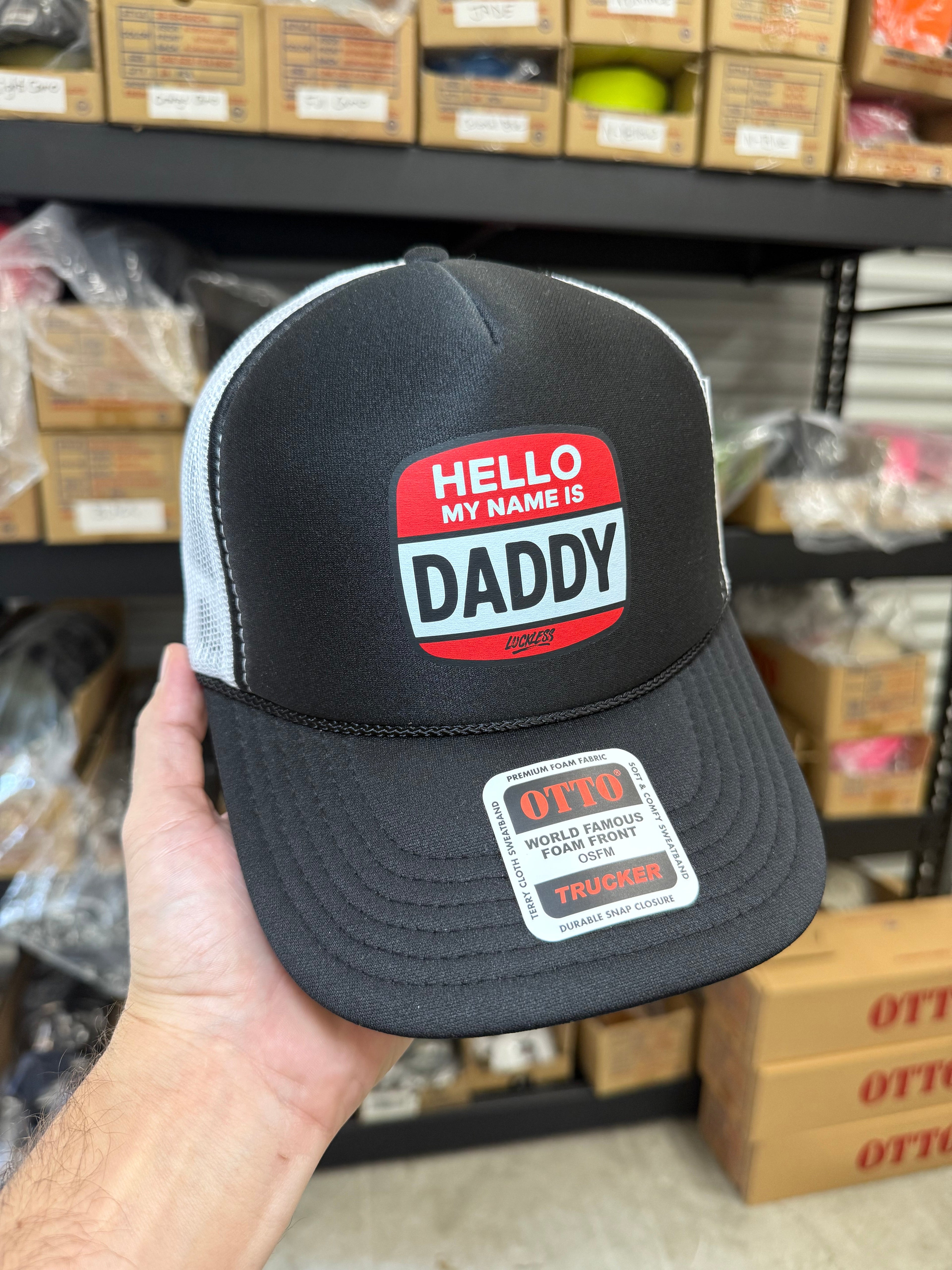 Hello My Name is Daddy Trucker Hat