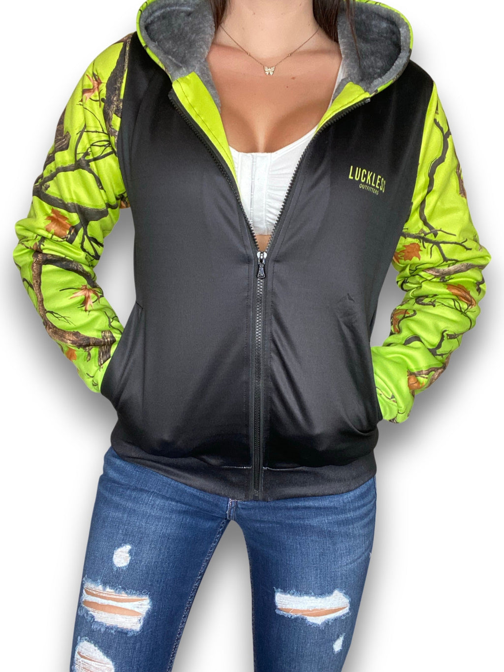 Hi-Vis Camo HEAVY ZIP FLEECE HOODIE