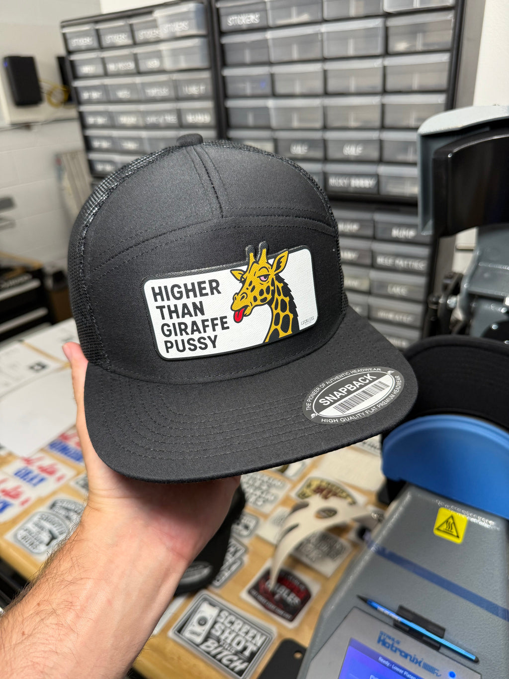 Higher Than Giraffe Pussy | 7 Panel Canvas Patch Snapback