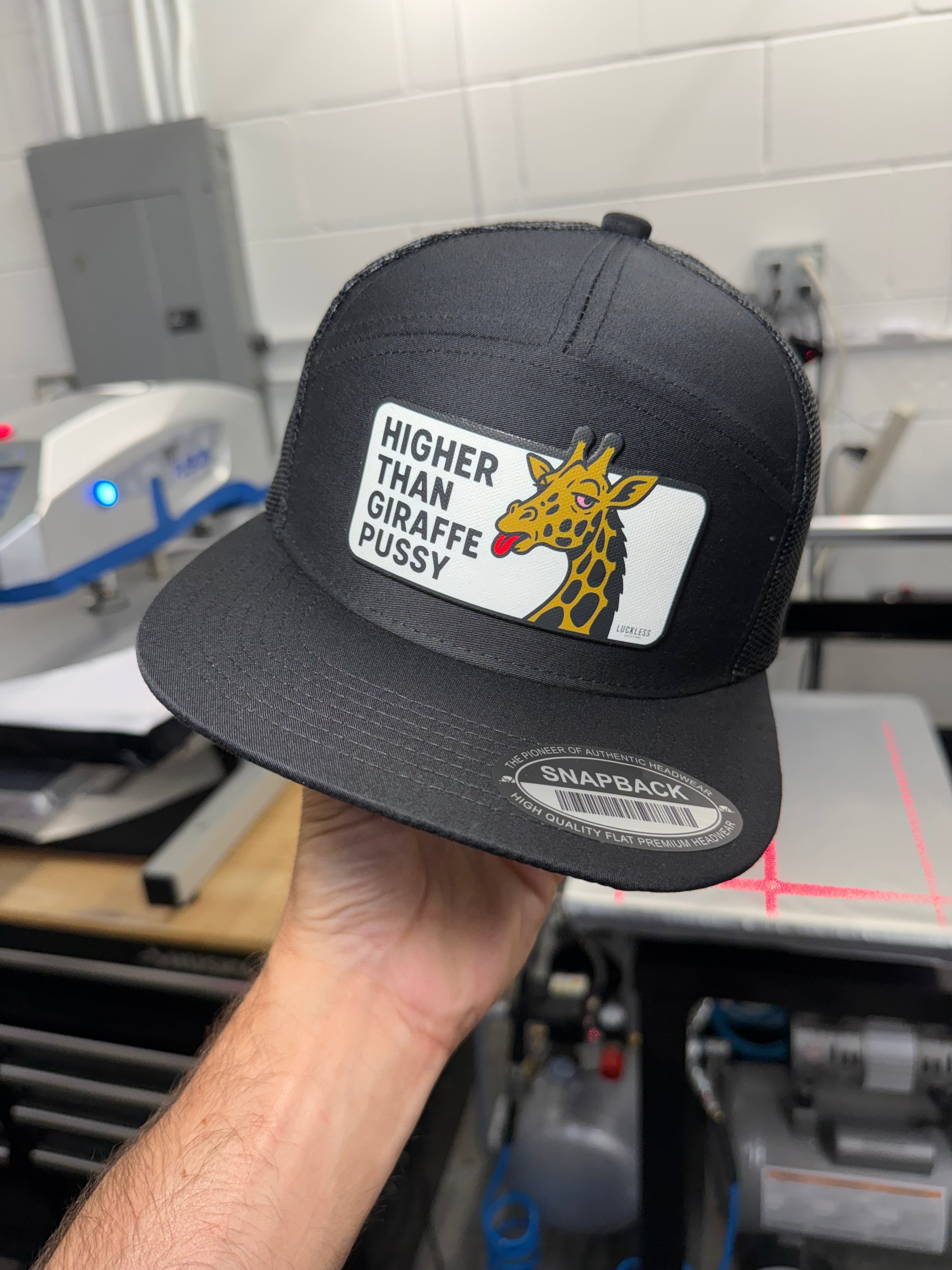 Higher Than Giraffe Pussy | 7 Panel Canvas Patch Snapback
