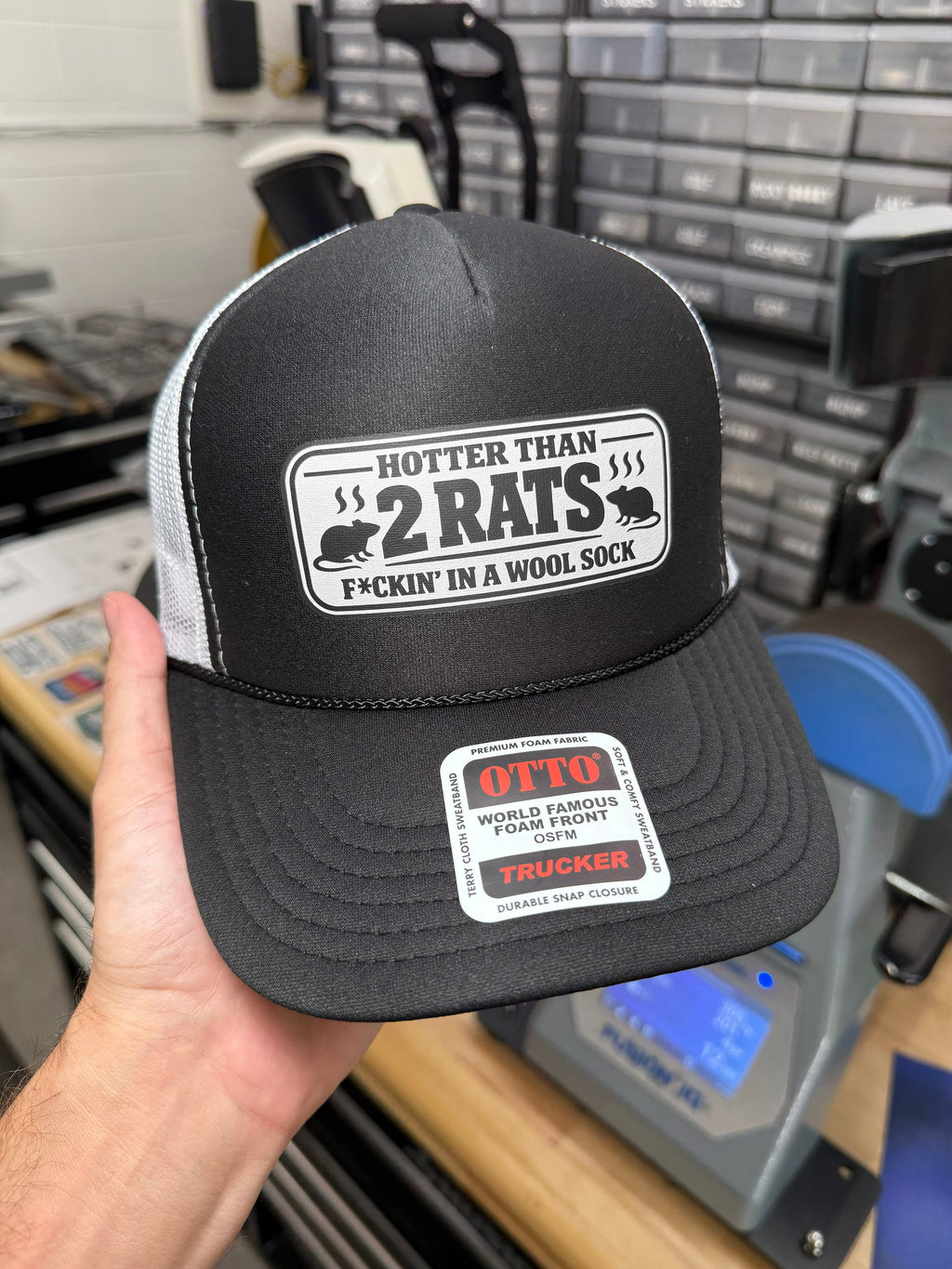 Hotter Than 2 Rats F*uckin' In A Wool Sock Trucker Hat