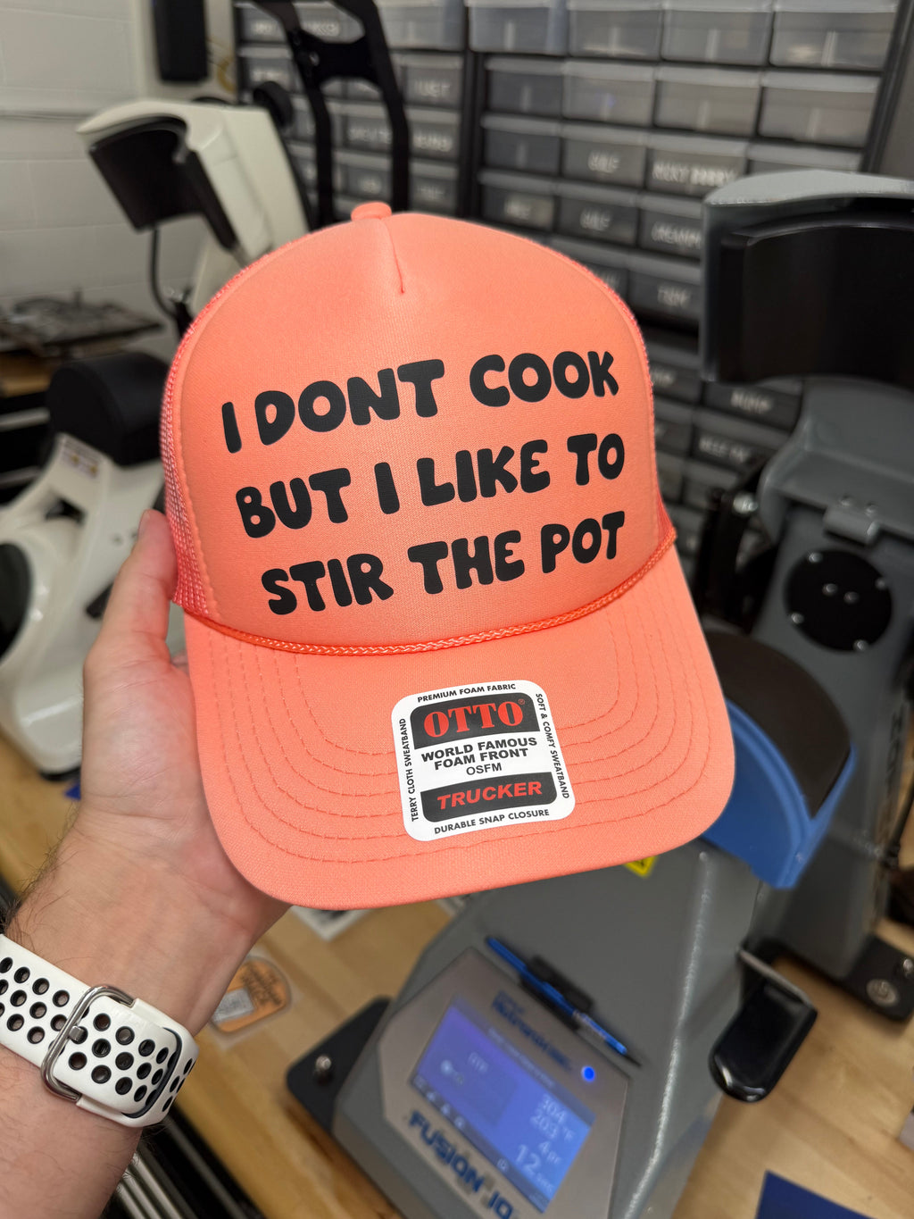 I Don't Cook But I Like to Stir The Pot Trucker Hat