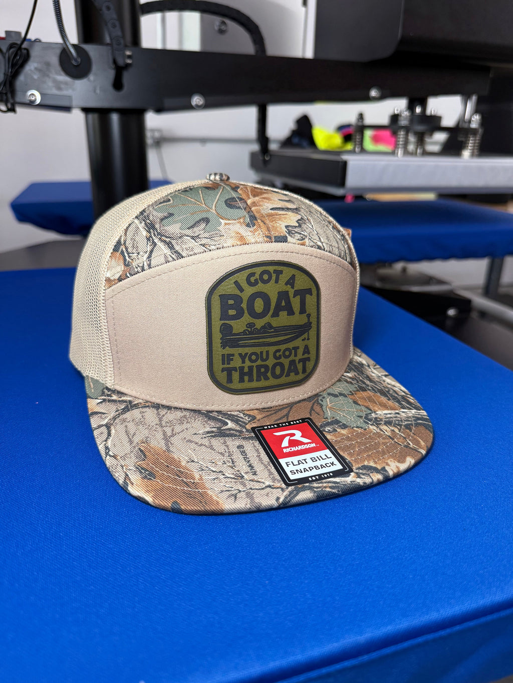 I Got A Boat | Rawhide Leather Patch Hat Realtree Camo