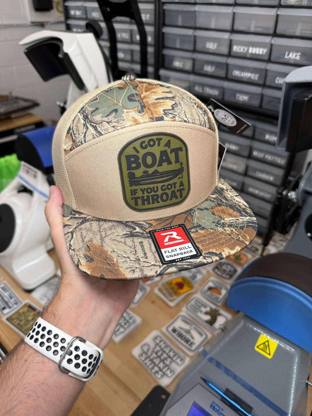 I Got A Boat | Rawhide Leather Patch Hat Realtree Camo