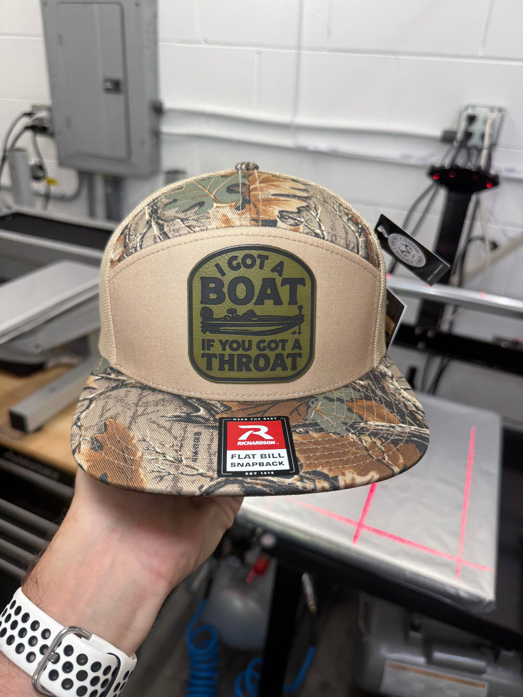 I Got A Boat | Rawhide Leather Patch Hat Realtree Camo