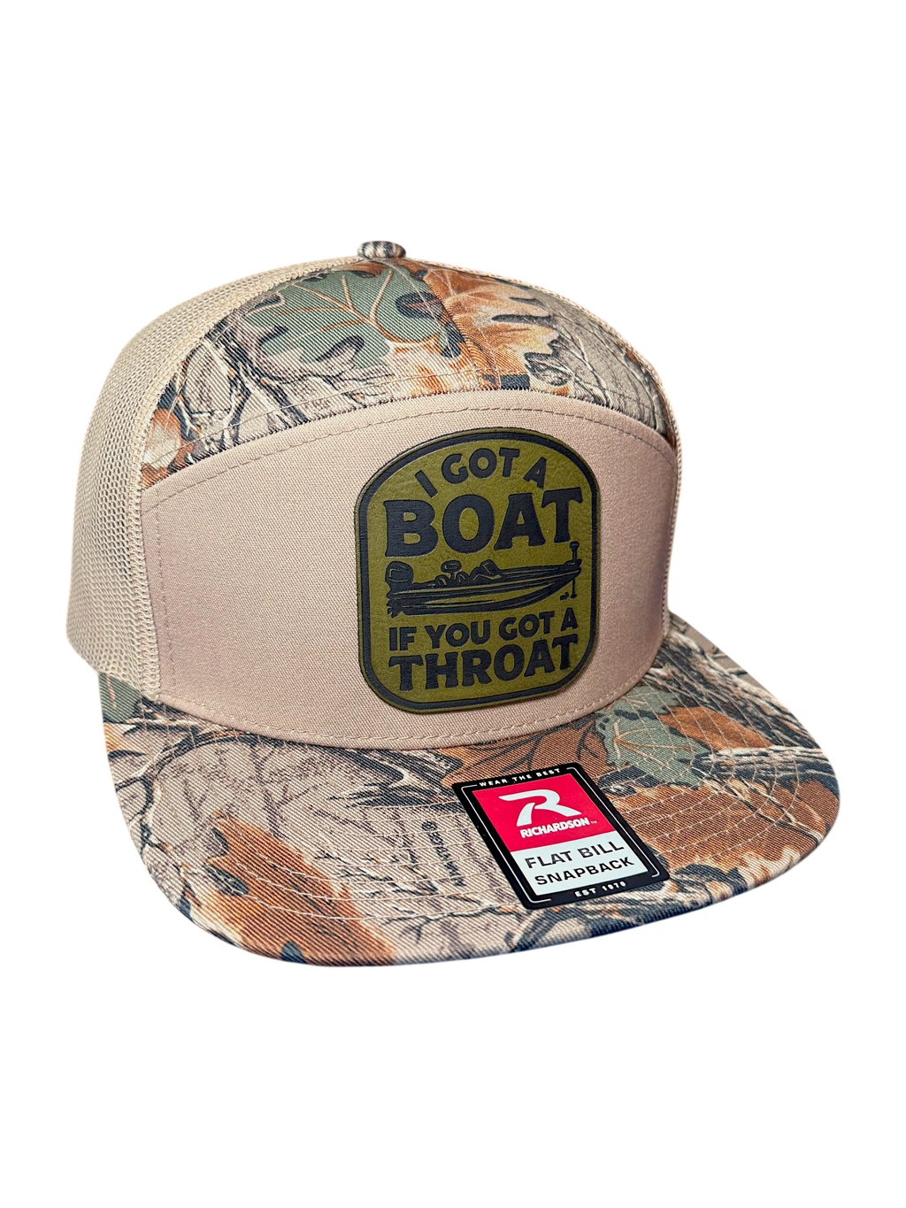 I Got A Boat | Rawhide Leather Patch Hat Realtree Camo