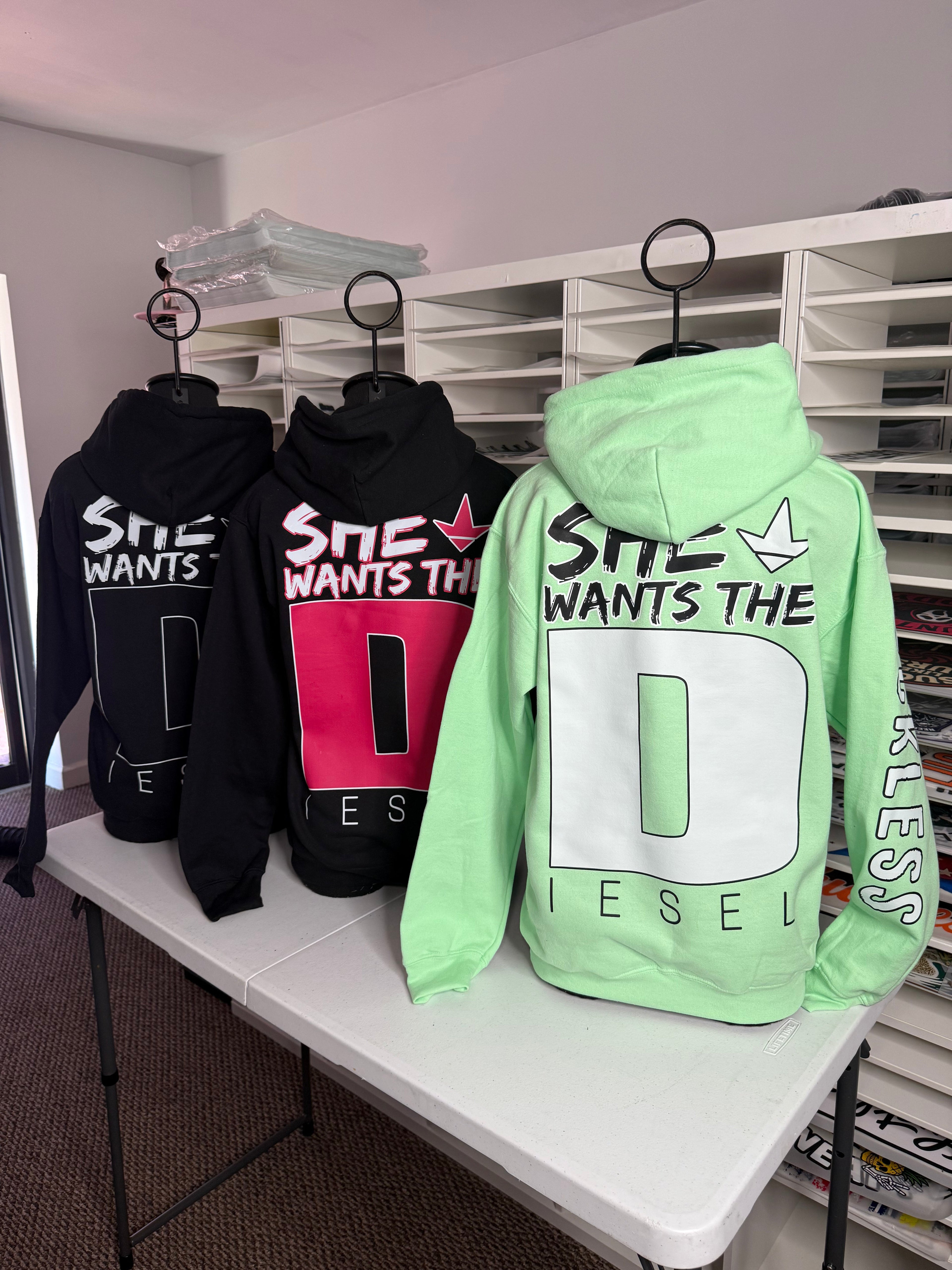 She Wants the Diesel | Funny Men's and Women's Black Country Hoodie