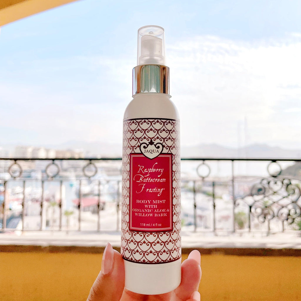 Raspberry Buttercream Frosting Hydrating Body Mist with Organic Aloe & Willow Bark