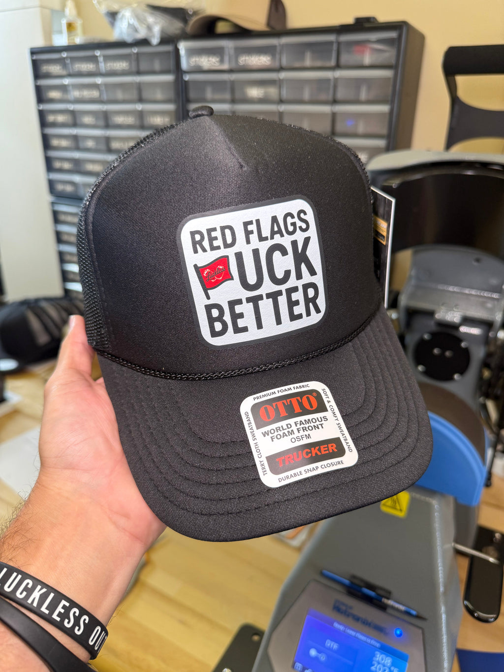 Red Flags Fuck Better Trucker Hat