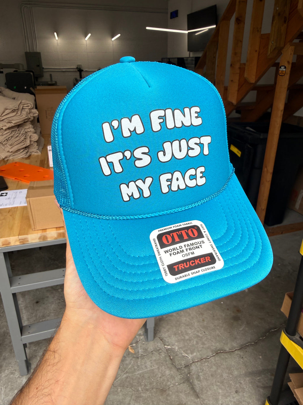 I'm Fine It's Just My Face Trucker Hat