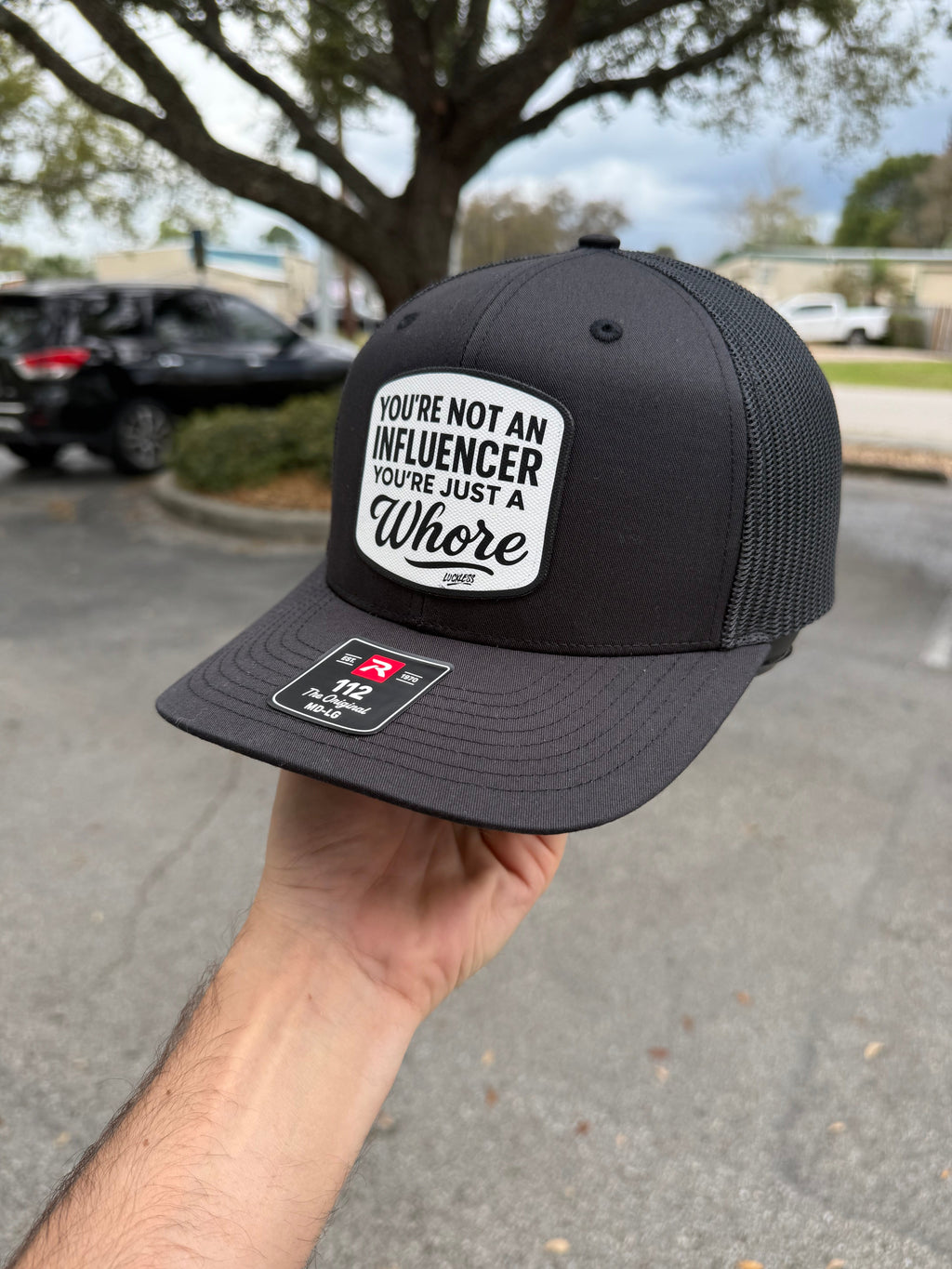 You're Not An Influencer You're Just A Whore | Canvas Patch Trucker Hat