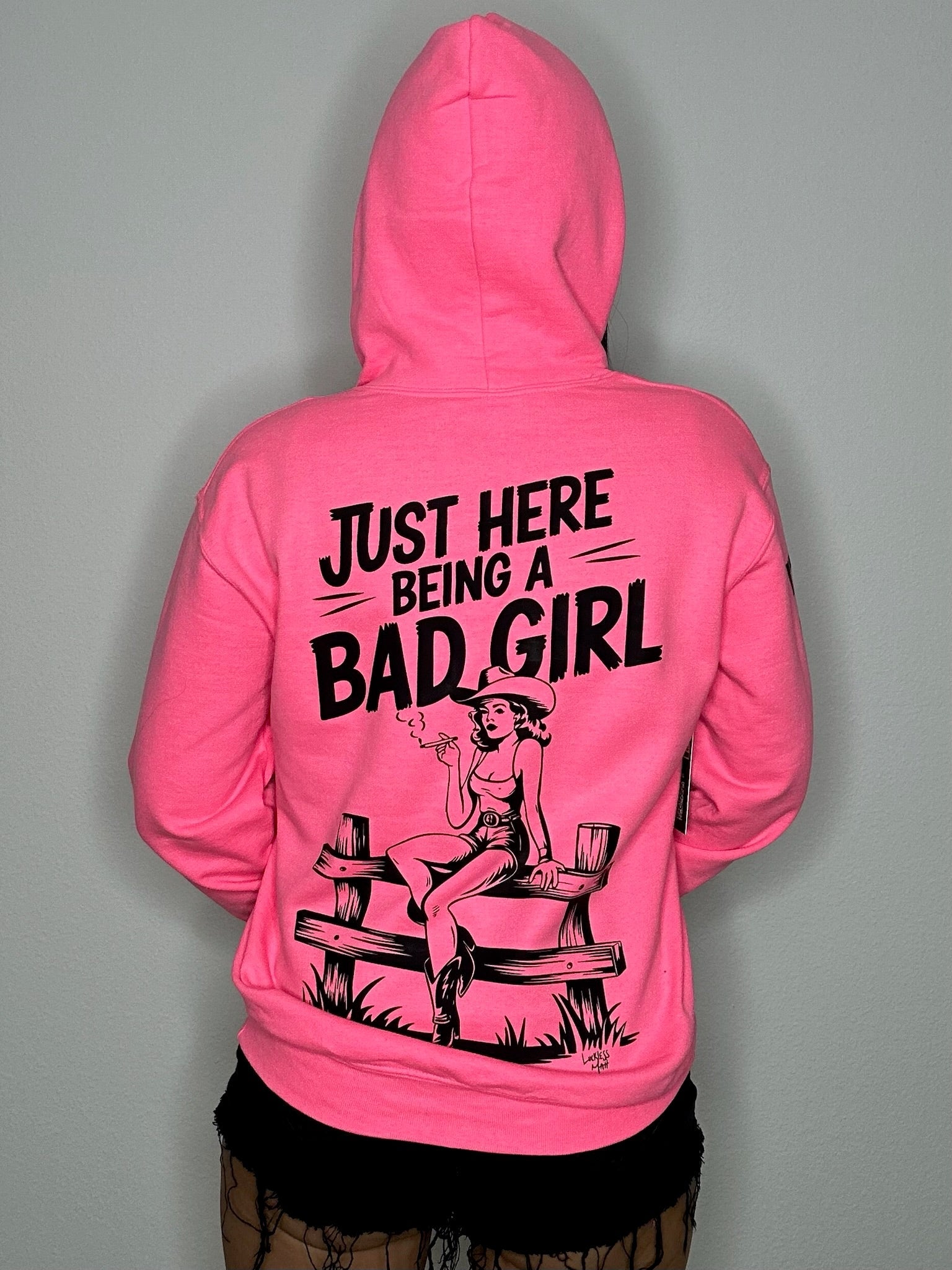 Bad Girl Neon Pink Hoodie