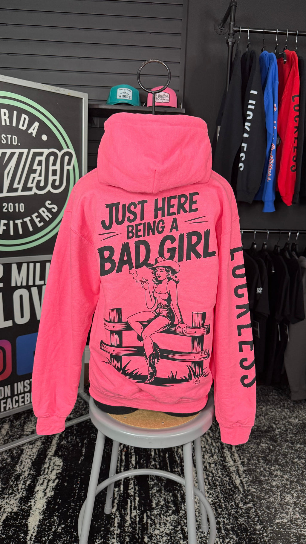Bad Girl Neon Pink Hoodie