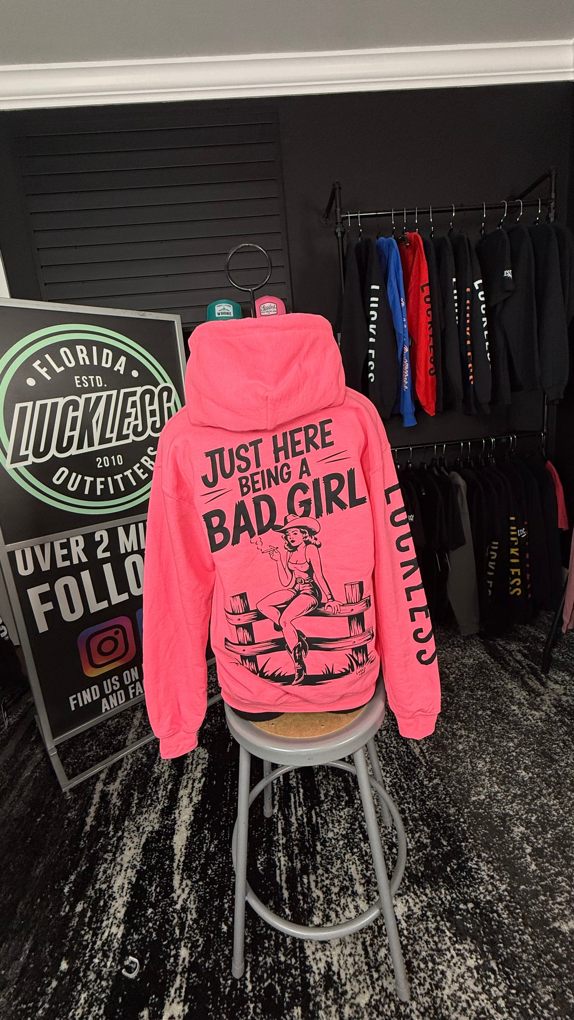 Bad Girl Neon Pink Hoodie
