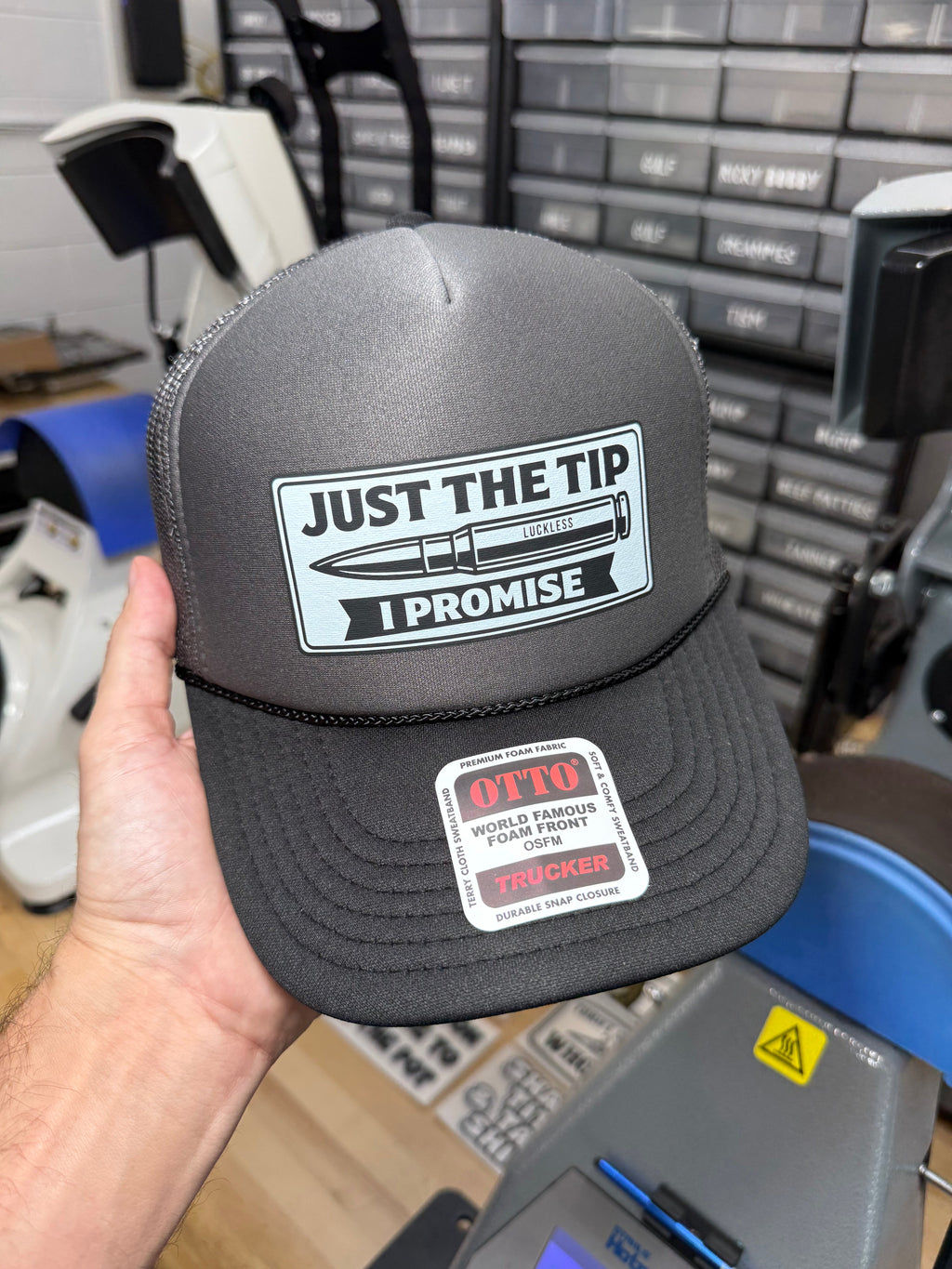Just The Tip I Promise Trucker Hat