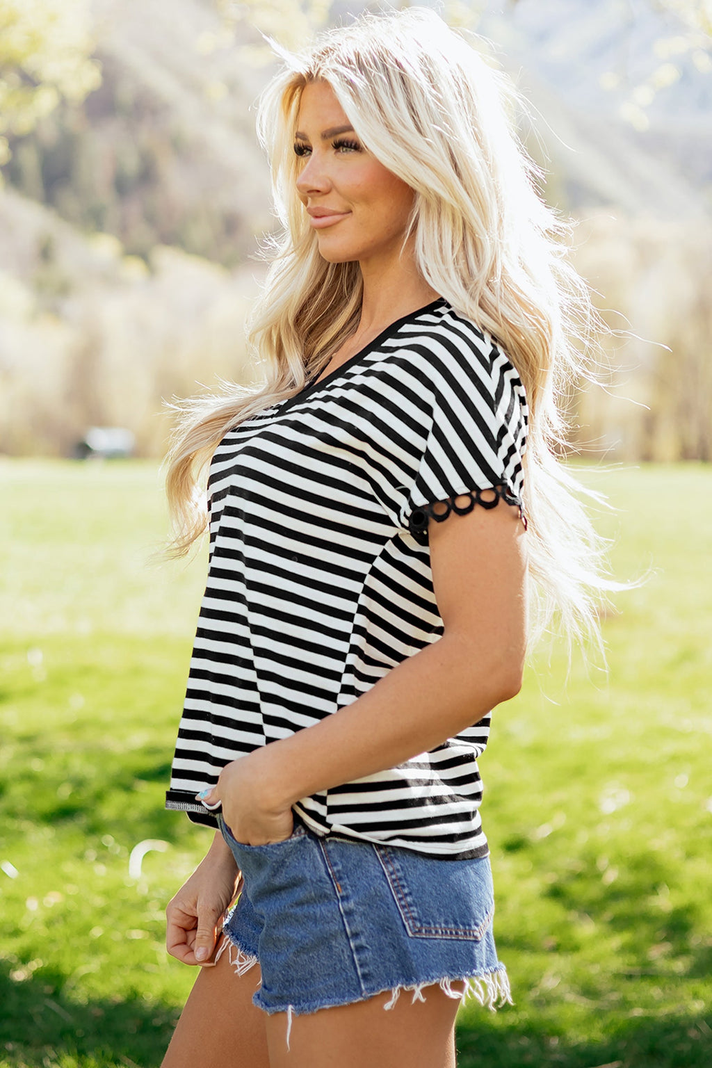 Stevie Delicate Trim Casual Tee