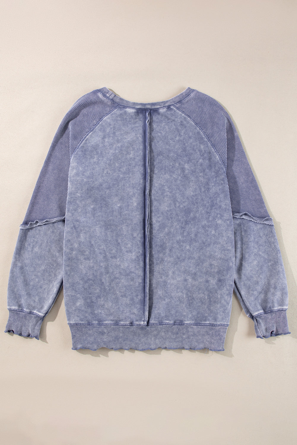 Jolie Waffle Exposed Seam Raglan Sweatshirt