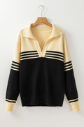 Briella Colorblock Stripe Collared Sweater