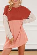 Eva Colorblock Corded Long Sleeve Mini Dress