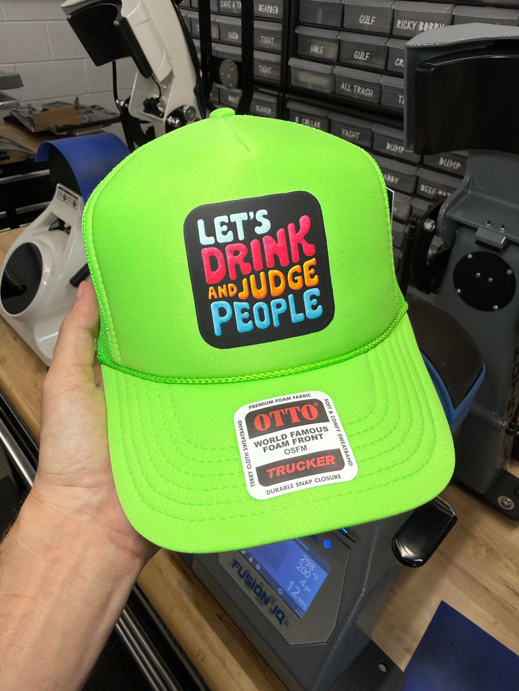 Lets Drink & Judge People Trucker Hat