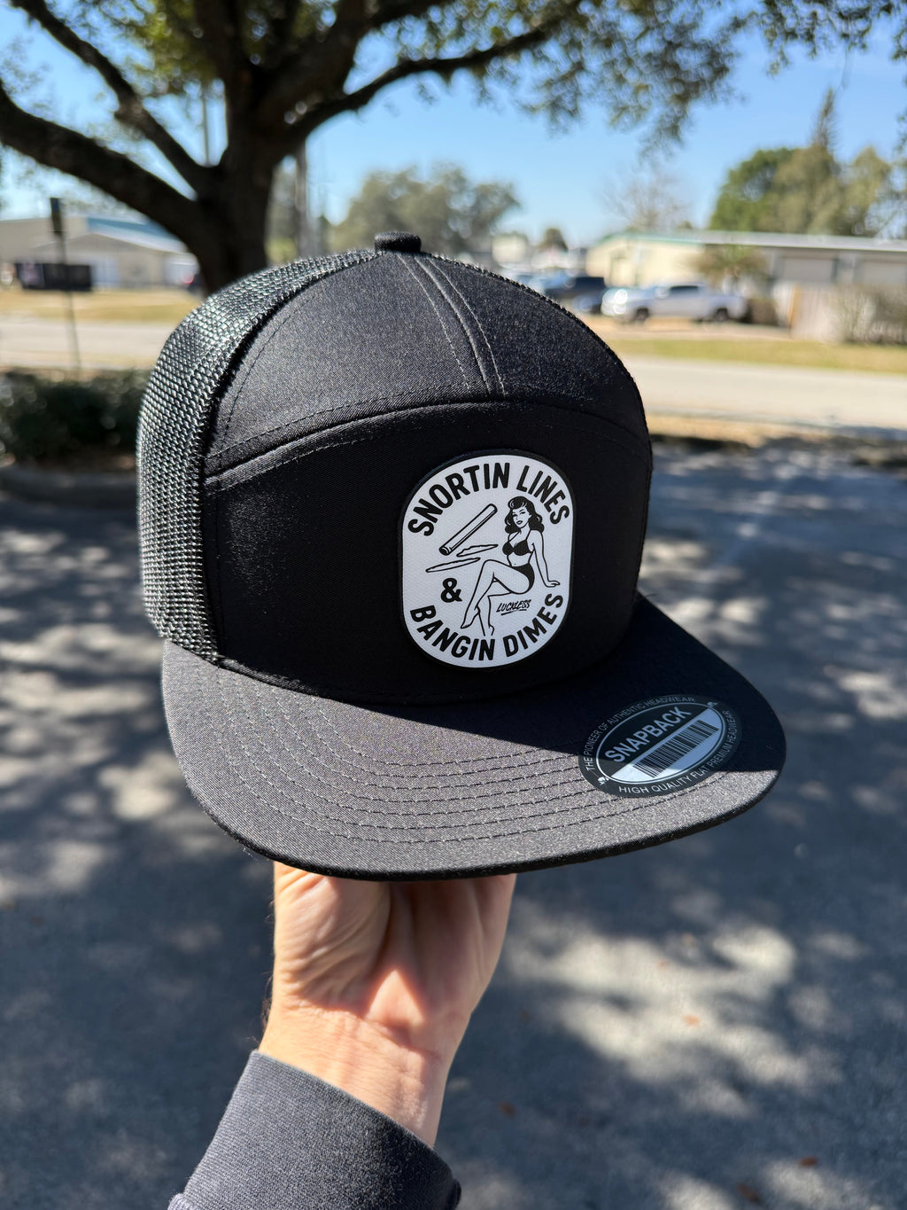 Lines and Dimes Canvas Patch Trucker